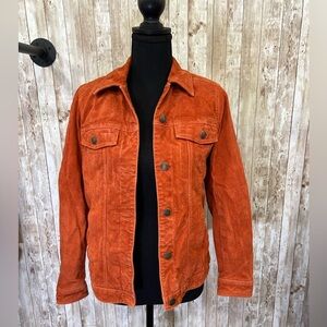 Denim and Co Orange‎ Leather Jacket - WMNS XXS